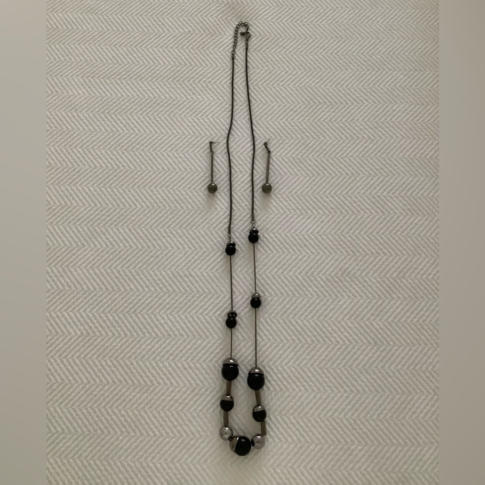 Dangler Earrings and Long Chain Set